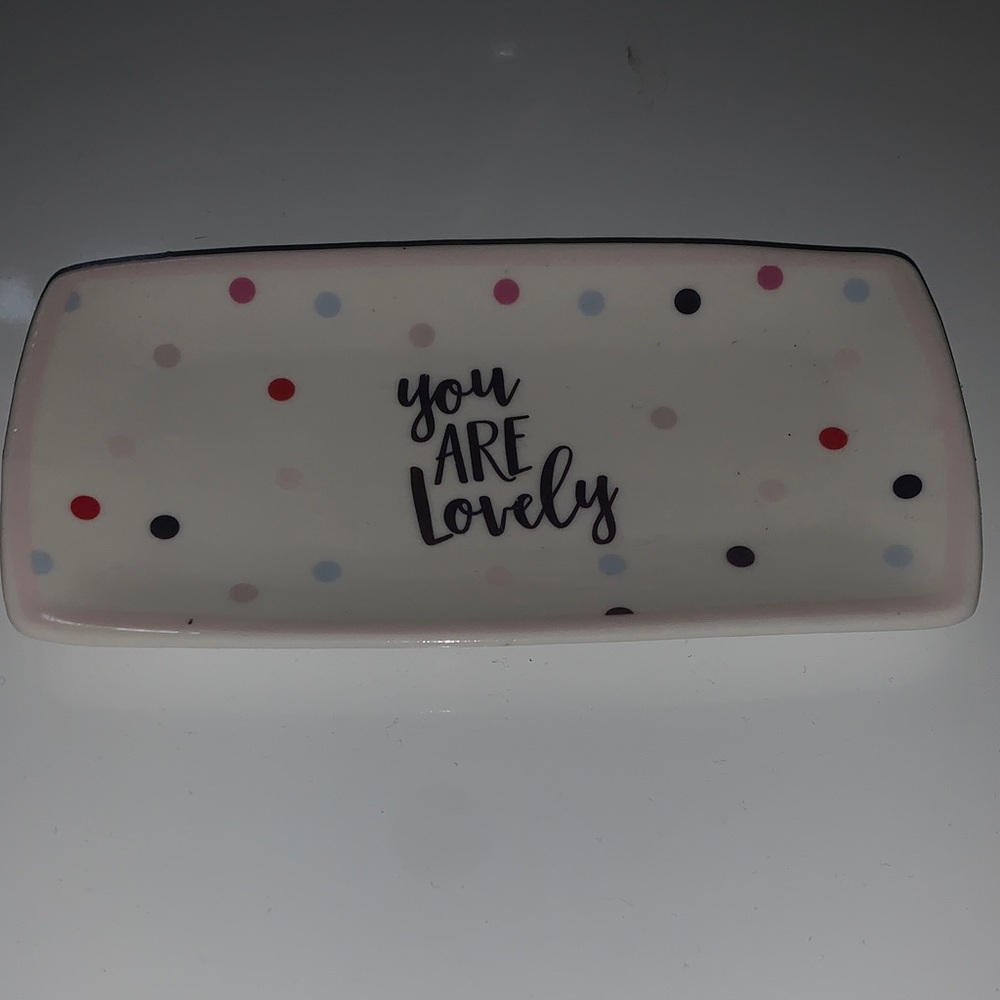 Chic 'You Are Lovely' Polka Dot Trinket Tray
4/$20